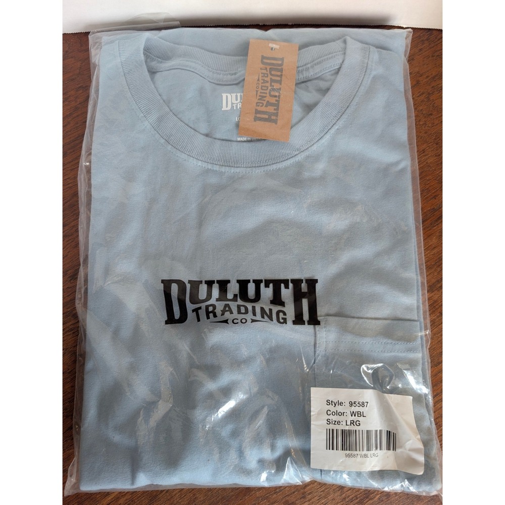 Duluth Trading Co Longtail T-Shirt Mens 2LRG Blue New Pocket Short Sleeve